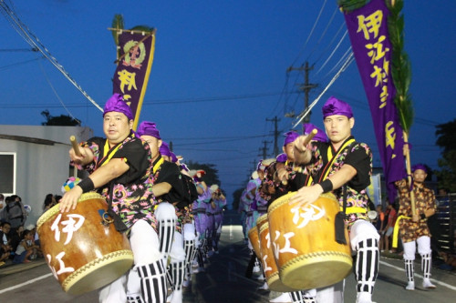 伊江村青年会旧盆巡回エイサー