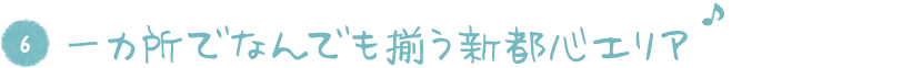 6. 一カ所でなんでも揃う新都心エリア